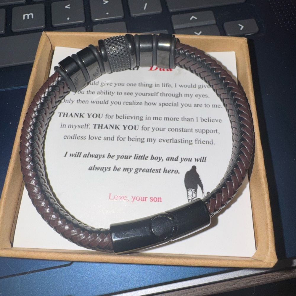 Joycuff To Father from Son - Brown and Black Bracelet - Picture 5 of 6